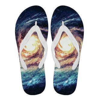 Milky Way Galaxy Space Print Men & Women Flip Flops | Newhawaiianshirts DE