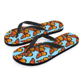 Monarch Butterfly Print Men's Flip Flops | Newhawaiianshirts CA