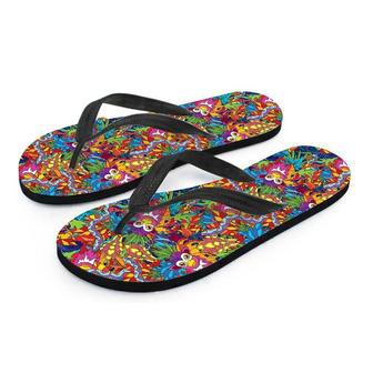 Monkey Trippy Psychedelic Men's Flip Flops | Newhawaiianshirts CA