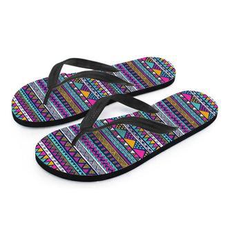 Multicolor Indian Aztec Geometric Art Men's Flip Flops | Newhawaiianshirts DE