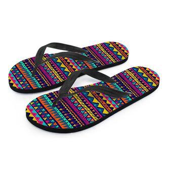 Multicolor Native Aztec Abstract Geometric Men's Flip Flops | Newhawaiianshirts UK