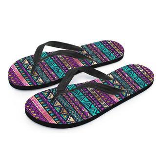 Multicolor Native Aztec Doodle Men's Flip Flops | Newhawaiianshirts DE