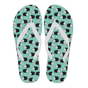 Mushroom Hedgehogs Pattern Print Men & Women Flip Flops | Newhawaiianshirts AU