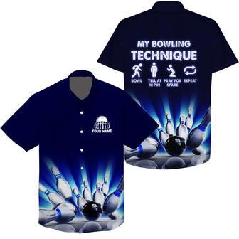 My Bowling Technique Custom Name Funny Bowling Hawaiian Shirt, Idea Gift for Bowler | Newhawaiianshirts CA