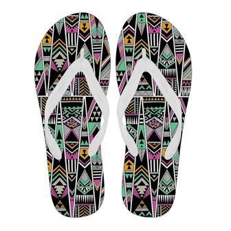 Native American Aztec Tribal Navajo Indians Print Men & Women Flip Flops | Newhawaiianshirts AU