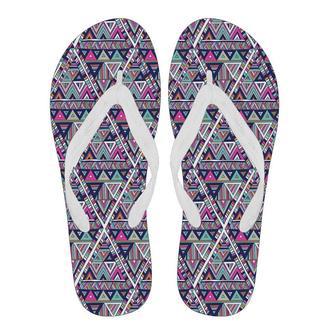 Native Navajo American Indians Aztec Tribal Print Men & Women Flip Flops | Newhawaiianshirts AU