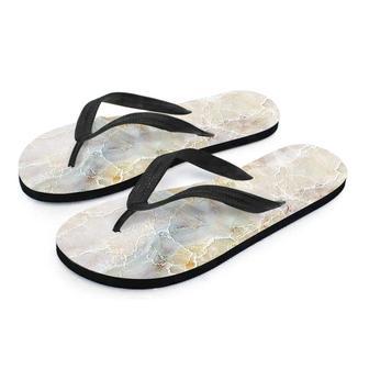 Natural Brown Marble Men's Flip Flops | Newhawaiianshirts AU