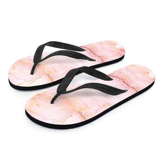 Natural Pink Marble Men's Flip Flops | Newhawaiianshirts CA