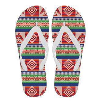 Navajo Aztec Tribal Native Indians American Print Men & Women Flip Flops | Newhawaiianshirts AU