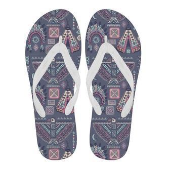 Navajo Native Aztec Indians American Tribal Print Men & Women Flip Flops | Newhawaiianshirts DE