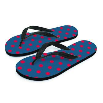 Navy Polka Dot Men's Flip Flops | Newhawaiianshirts DE