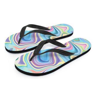 Neon Color Marble Men's Flip Flops | Newhawaiianshirts CA