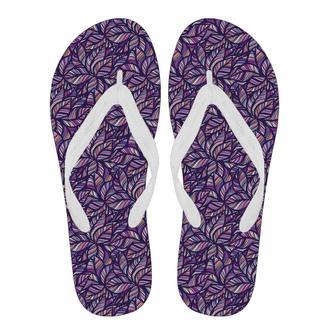 Neon Floral Tropical Hawaiian Palm Leaves Pattern Print Men & Women Flip Flops | Newhawaiianshirts CA