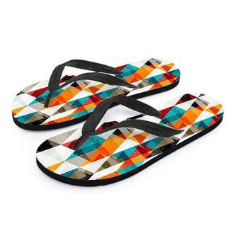 Neon Geometric Men's Flip Flops | Newhawaiianshirts CA