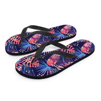 Neon Palm Leaf Hawaiian Print Men's Flip Flops | Newhawaiianshirts AU