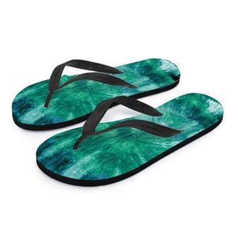 Olive Green Tie Dye Men's Flip Flops | Newhawaiianshirts UK