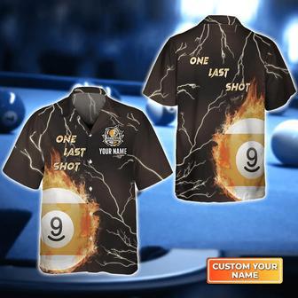 One Last Shot Billiard 9 Ball Fire Flame Hawaiian Shirt, Billiard team shirt, Billiard shirt for men and women | Newhawaiianshirts AU