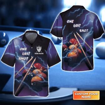 One Last Shot Billiard 9 Ball Thunder Lightning Hawaiian Shirt, Billiard team shirt, Billiard shirt for men and women | Newhawaiianshirts AU