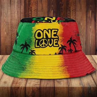 One Love Rasta Bucket Hat Juneteenth Day Hat for Black Man, Black Woman | Newhawaiianshirts CA