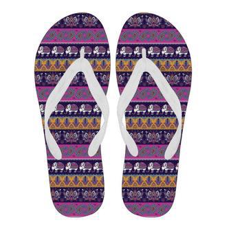 Paisleys Elephant Pattern Print Men & Women Flip Flops | Newhawaiianshirts DE