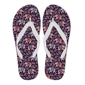 Paisleys Elephant Print Men & Women Flip Flops | Newhawaiianshirts AU