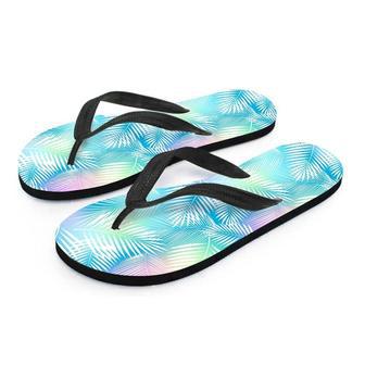 Palm Leaf Hawaiian Print Men's Flip Flops | Newhawaiianshirts DE