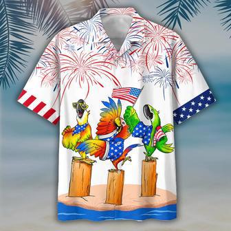 Parrot Hawaiian Shirts Independence Day Is Coming, Cool Hawaiian Aloha Beach Shirt For Of Jul | Newhawaiianshirts CA