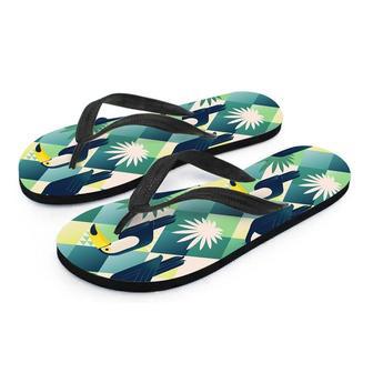 Patchwork Tropical Toucan Print Men's Flip Flops | Newhawaiianshirts CA