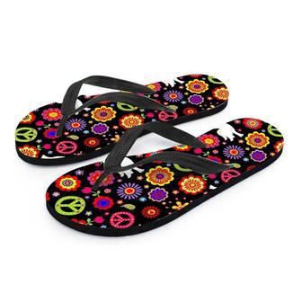 Peace Sign Hippie Men's Flip Flops | Newhawaiianshirts DE