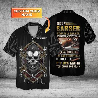 Personalized Barber Hawaii Aloha Beach Shirts Short Sleeve, Barber Hawaiian Shirts, Gift For A Barber Man | Newhawaiianshirts DE