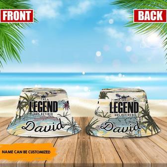 Personalized Bucket Hat for Old Man, The Legend Has Retired Hat for Dad, Grandpa | Newhawaiianshirts UK