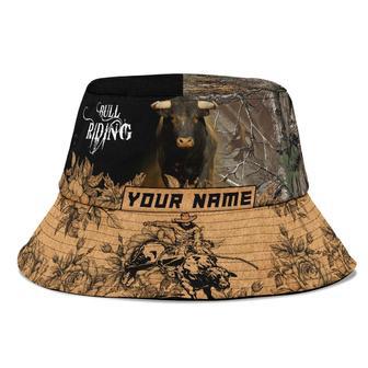 Personalized Name Bull Riding Bucket Hat for Men, American Bull Rider Hat | Newhawaiianshirts AU