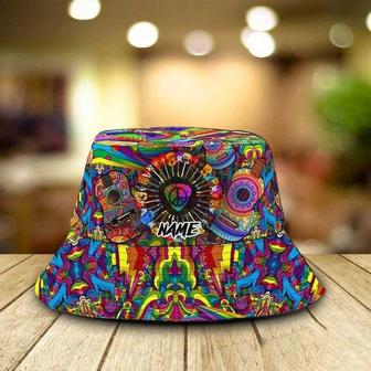 Personalized Name Collection Of Hippie Guitar Bucket Hat for Hippie Girl Hat | Newhawaiianshirts CA