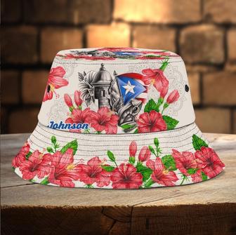 Personalized Puerto Rico Flag Bucket Hat for Men, Women, Custom Name Puerto Rico Hat for Boy, Girls | Newhawaiianshirts AU