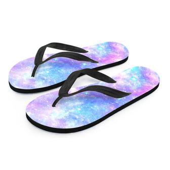 Pink And Blue Galaxy Space Men's Flip Flops | Newhawaiianshirts CA