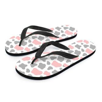 Pink And Grey Cow Print Men's Flip Flops | Newhawaiianshirts