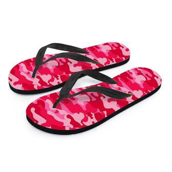 Pink Camo Print Men's Flip Flops | Newhawaiianshirts CA