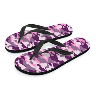 Pink Camouflage Print Men's Flip Flops | Newhawaiianshirts DE