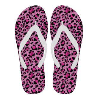 Pink Cheetah Leopard Pattern Print Men & Women Flip Flops | Newhawaiianshirts AU