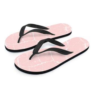 Pink Cracked Marble Men's Flip Flops | Newhawaiianshirts CA