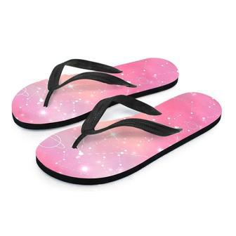 Pink Galaxy Stardust Men's Flip Flops | Newhawaiianshirts AU