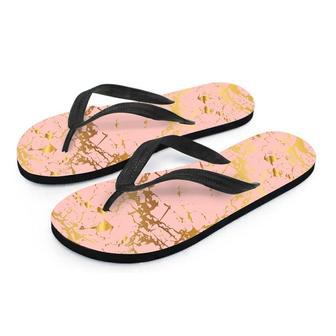 Pink Gold Marble Men's Flip Flops | Newhawaiianshirts