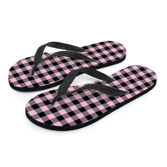 Pink Plaid Men's Flip Flops | Newhawaiianshirts UK