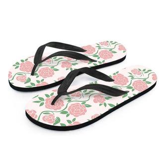 Pink Rose Flower Men's Flip Flops | Newhawaiianshirts DE