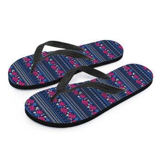 Pink Rose Tribal Aztec Men's Flip Flops | Newhawaiianshirts AU