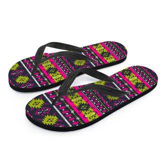 Pink Tribal Aztec Grunge Men's Flip Flops | Newhawaiianshirts DE