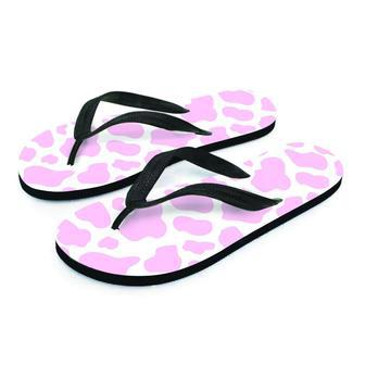 Pink White Cow Print Men's Flip Flops | Newhawaiianshirts UK