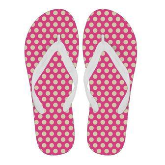 Pink White Polka Dot Pattern Print Men & Women Flip Flops | Newhawaiianshirts DE