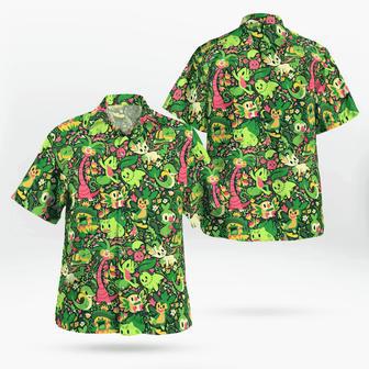 PKM Green Color Hawaii Shirt, Funny Poke M Green Color Hawaiian Shirt Summer Outfit for Men, Women, Beach Shirt for Fans | Newhawaiianshirts AU