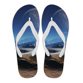 Planet Surface Galaxy Space Print Men & Women Flip Flops | Newhawaiianshirts